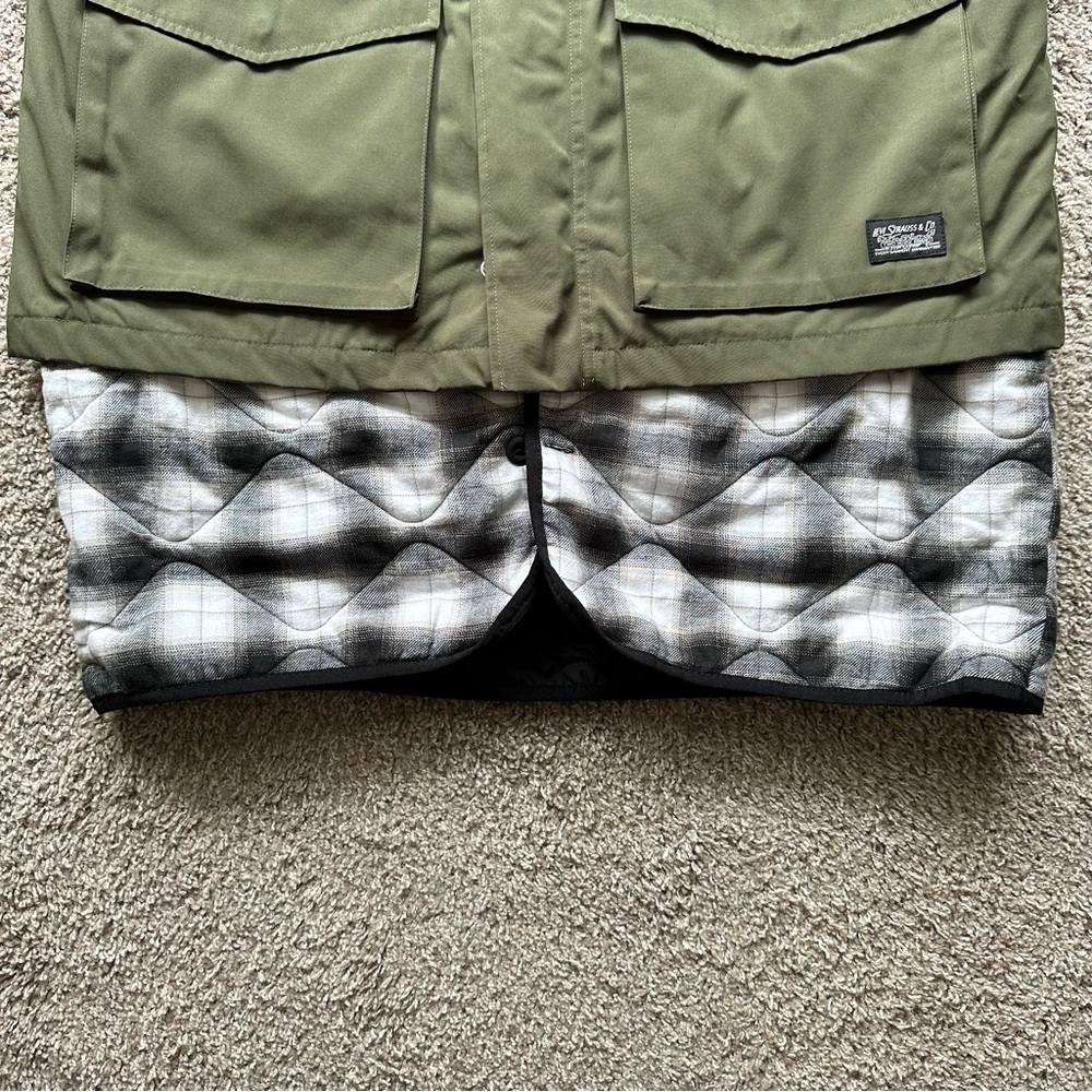 FOLSOM UTILITY JACKET MENS DETACHABLE QUILTED THERMORE INSULATED HOODED WHITE - Picture 5 of 11